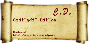 Czégé Dóra névjegykártya